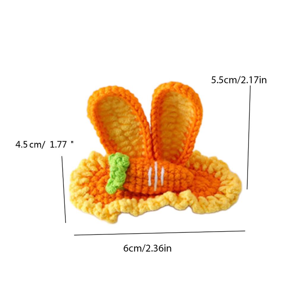 Trendy Women Hairpin Carrot Rabbit Ear Hairclip Colorful Crocheted Hair Clip Jewelry for Daily Wear Girls Accessories