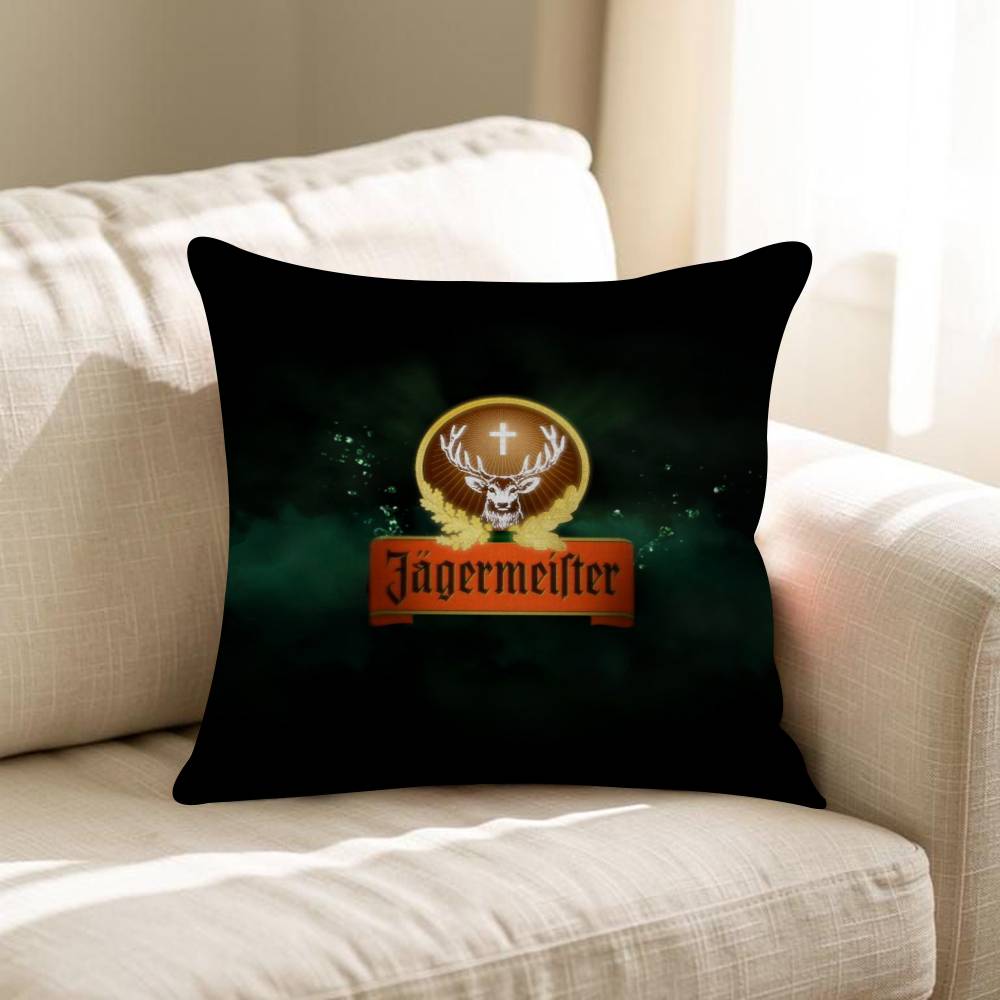 JJagermeister Logo Maple Design Cushion Cover Happy Autumn Harvest Decor Holiday Decorati Pillow Cover