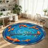 Ocean Sea (40) Theme Round Crystal Velvet Rug Custom Name Text Personalized Floor Mat Home Decor Non Slip Crystal Carpet
