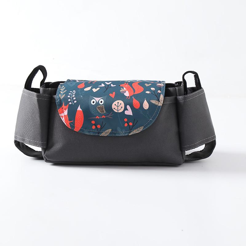 Baby Stroller Organizer Bag With Oxford Fabric Multiple Storage Pouch For Bottle And Water Cup Holding