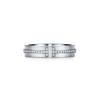 & Co.. T-Serie Diamantbesetzter schmaler 18 Karat Weißgoldring Herrenringe GRP09674