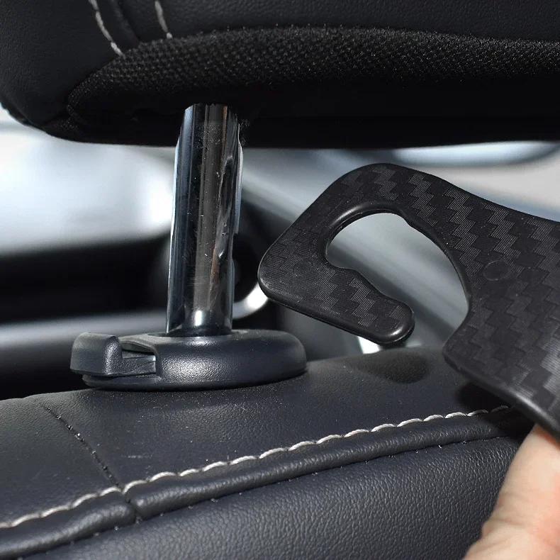 1/2/4Pcs Universal Auto Seat Headrest Hook Storage Hanger Car Carbon Vehicle Back Seat Organizer Holder Car Interior Accessories