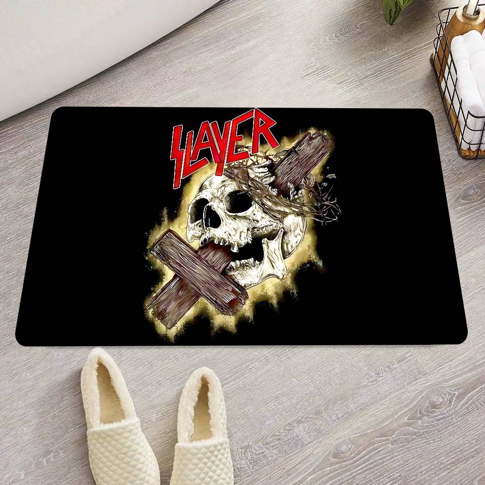 S-Slayer Heavy Metal Band Music Door Mat Anti-Slip Rug for Kids Room Bedroom Balcony Living Room Decoration