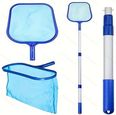 3-teiliger ausziehbarer Aluminium-Pool-Skimmer für Babybecken und flaches Wasser