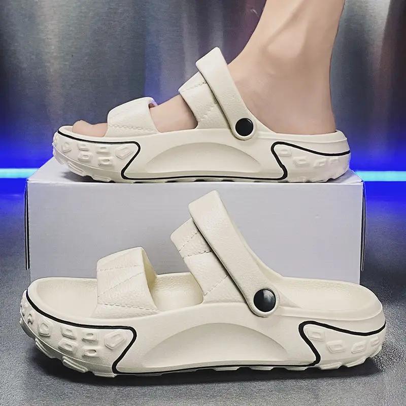 Fashion Men's Shoe Outdoor Platform Walk Around Home House Indoor Male Slipper Summer Sale Trend 2025 Pvc Comfortable Low Price Slides