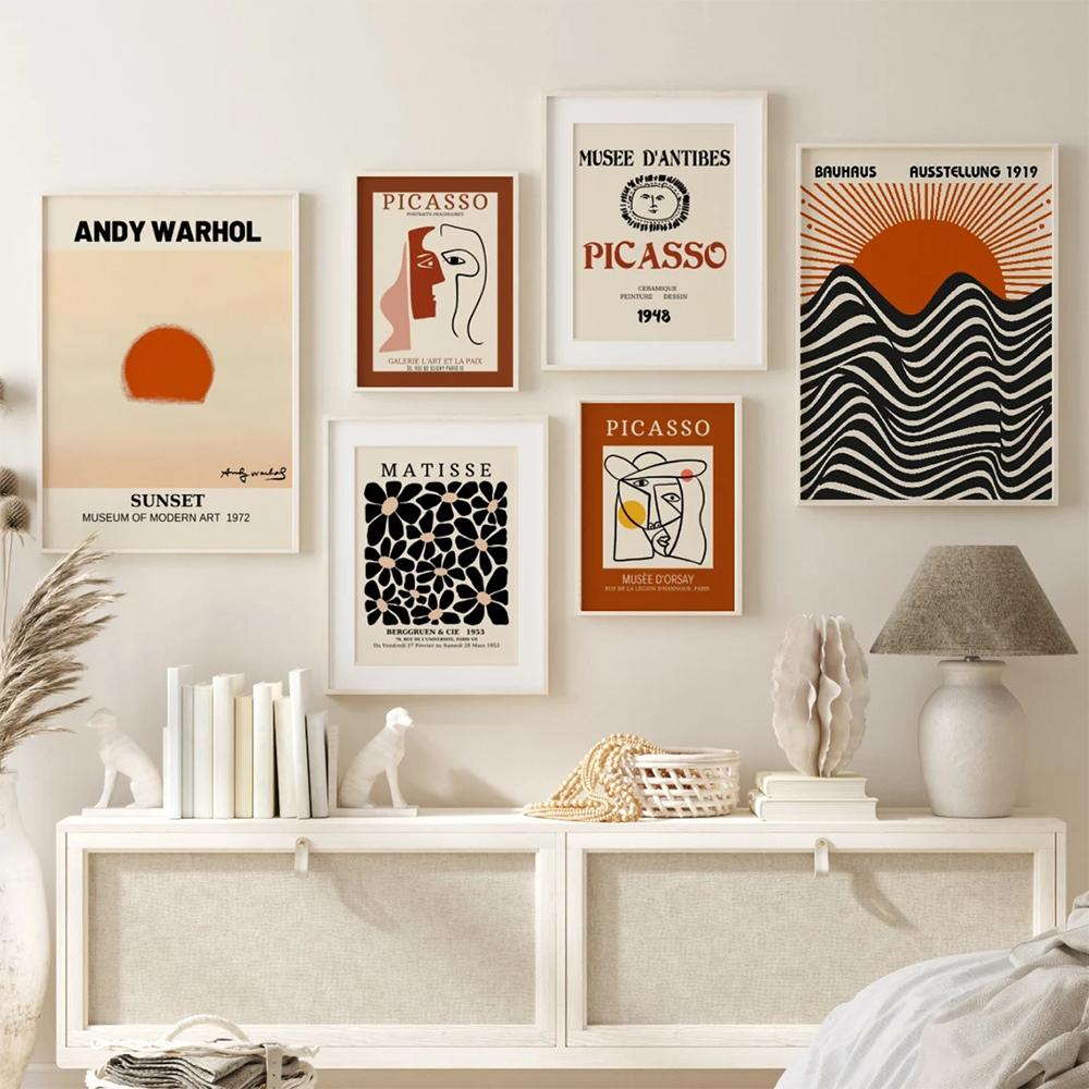 Trendy Gallery Wall Exhibition Matisse Picasso Museum Bauhaus Wall Art Canvas Painting Posters For Living Room Home Decor