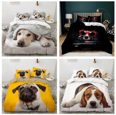 Luxury 3D Pet Dog Printed Bedding Set Single and Double Queen King Size Double Bed Duvet Cover Comfortable Pillowcase/duvet Cover Teen Gift