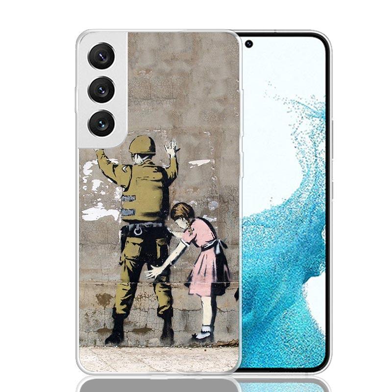 Street Art Banksy Graffiti Phone Case For Samsung Galaxy S25 Edge S24 S23 S22 S21 FE S20 Ultra S10 Plus + Art Customized Coque C