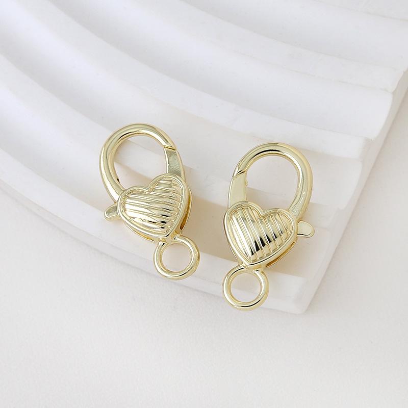 Gold-Plated Heart Lobster Clasp Keychain Pendant