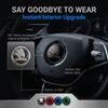 1Pcs 43mm Car Steering Wheel Emblem Sticker Skoda Logo Auto Interior Decal Badge For Skoda Octavia Superb Rapid Kamiq Karoq Kodiaq
