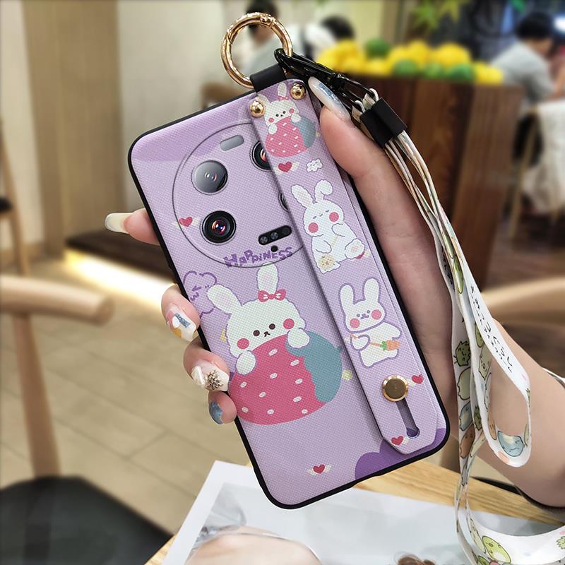 Cartoon Soft case Phone Case For Xiaomi 13 Ultra Lanyard Anti-knock Protective Ring Silicone Wristband Durable Cute