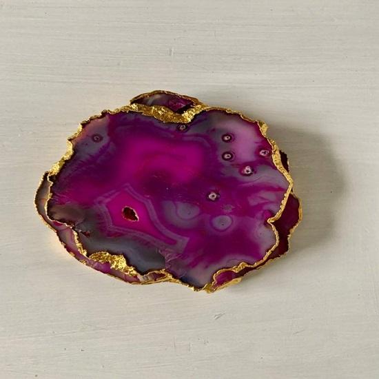 Natural Agate Tea Coaster for Tableware Set of 4 Coasters
