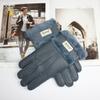 Neue Herren-Handschuhe aus Schafsfell mit verdicktem Wollfutter, warm und kältebeständig, Winterhandschuhe aus Leder