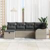 Ensemble de canapé de jardin 6 pièces avec coussins gris clair en poly rotin, Canapé de jardin 2 places avec coussins gris 3358981