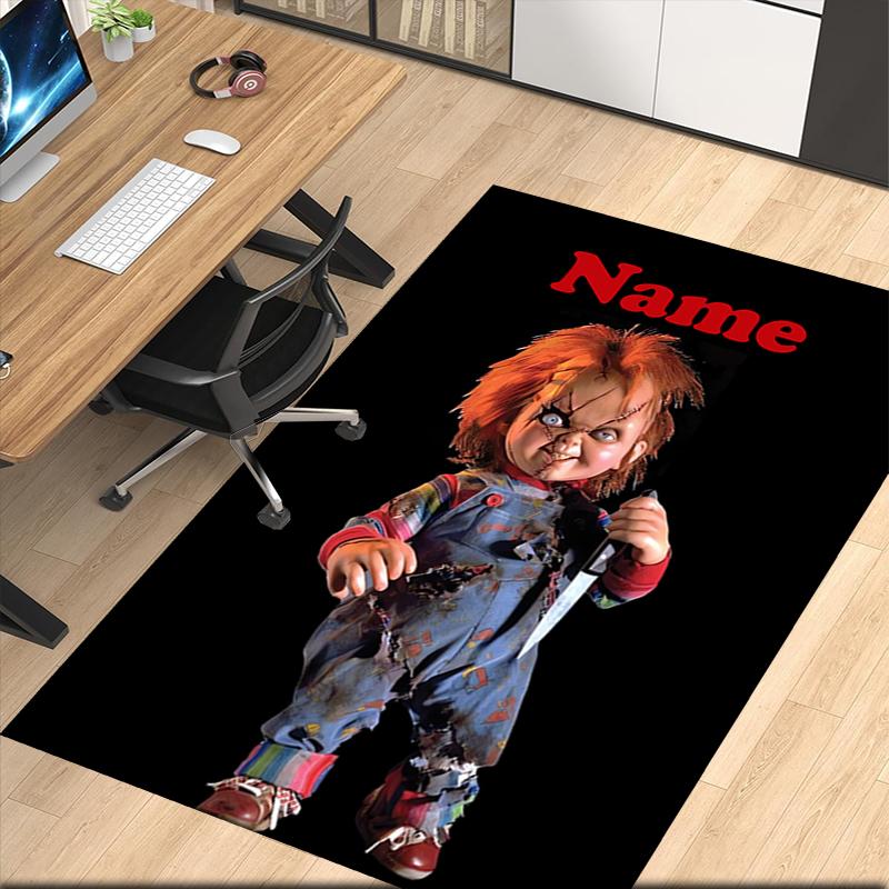 Custom Name Chucky Printed Carpet, for Office Chair Living Room Bedroom Kitchen Room Decor Gifts.