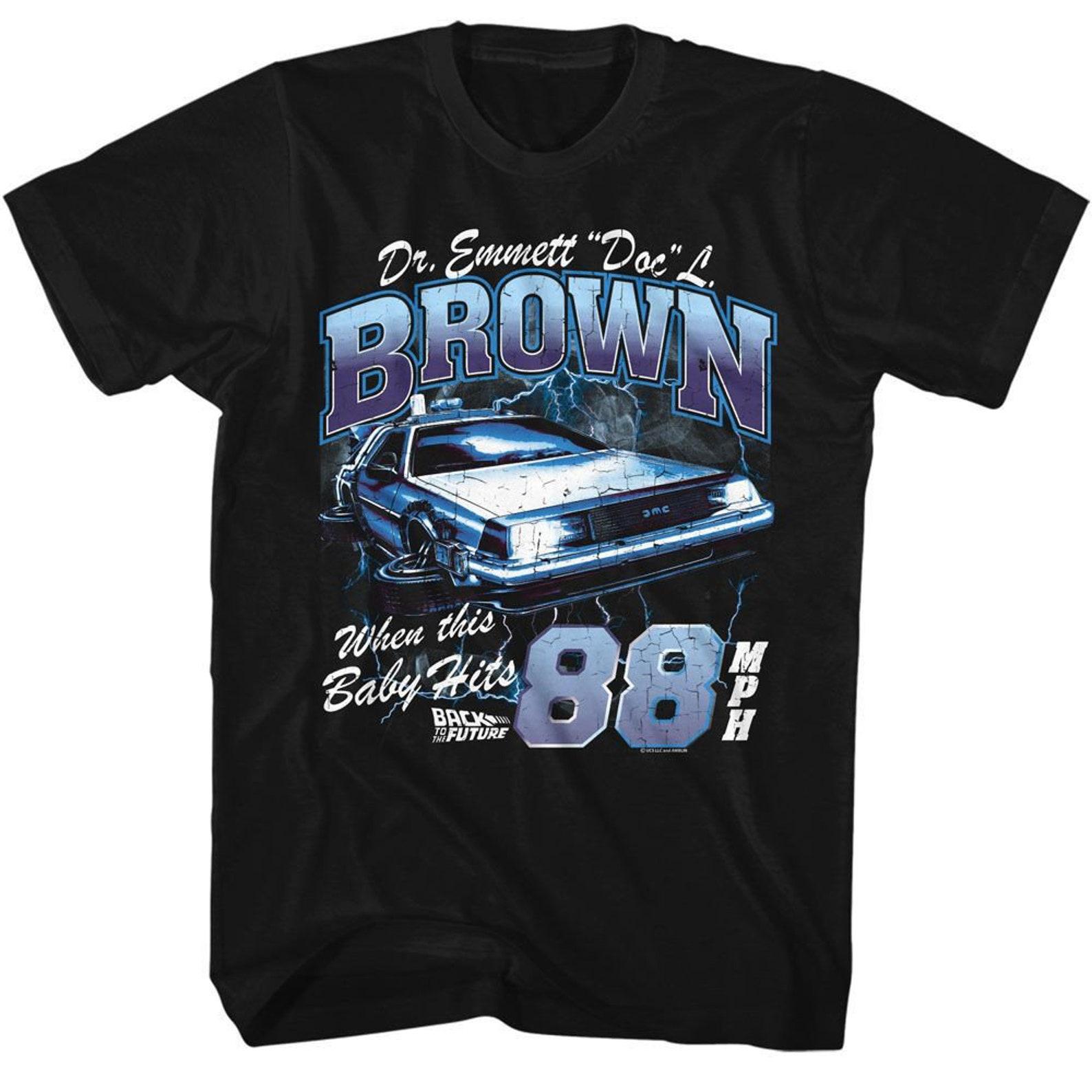 Back to the Future Doc Brown Lightning Black T-Shirt S