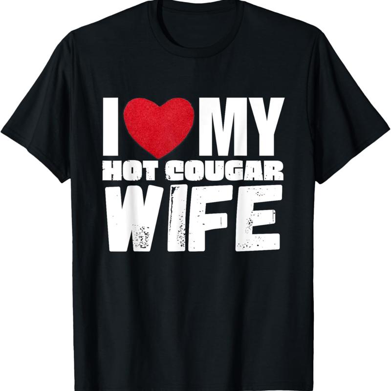 J aime ma femme Cougar chaud coeur t-shirt S