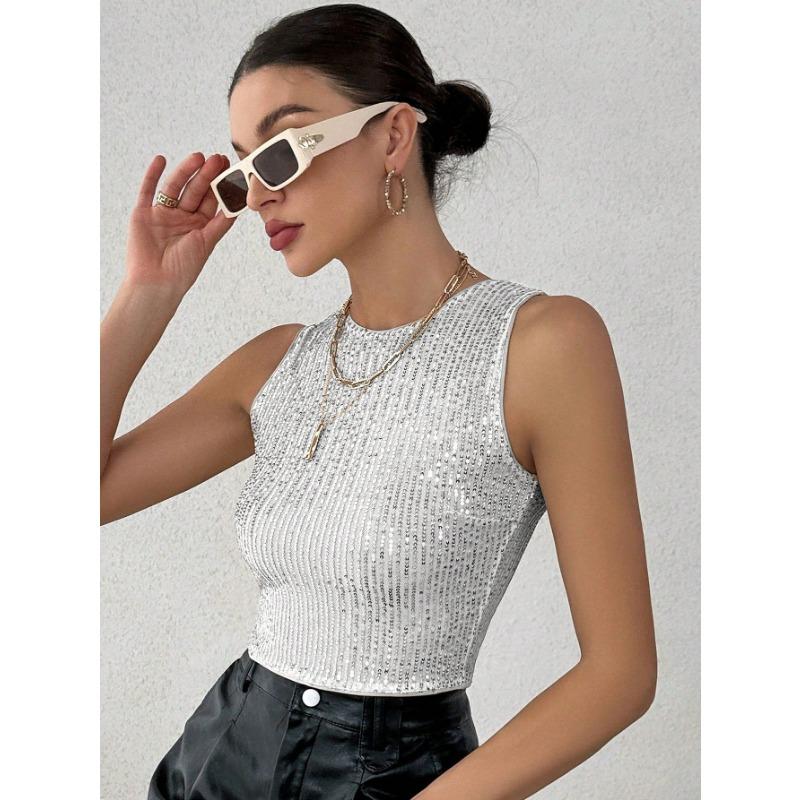 YYFS Women's Fashion Casual Summer Spring Solid Color Print Sleeveless O-Neck Blouses & Shirts