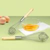 Stainless Steel Eggbeater Cream Mixer Spin Stirrer Egg Whisk Manual Wood Handle Knead Dough Rotary Eggbeater Stiring Stick