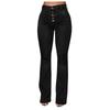 Women's Fashion Solid Color Washed Casual High-Waisted Jeans