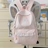 School bag new style for women, INS large capacity high school student leisure travel backpack, candy color-block, sweet style backpack