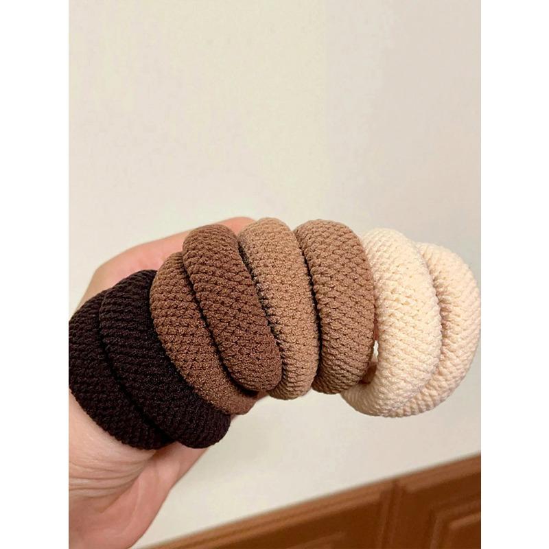 5/10 Gemischte Farben Hohe Elastizität Verdickt Vielseitig Einfach Haarschonende Scrunchies (Zufällige Farbe) Haargummis Haarseil