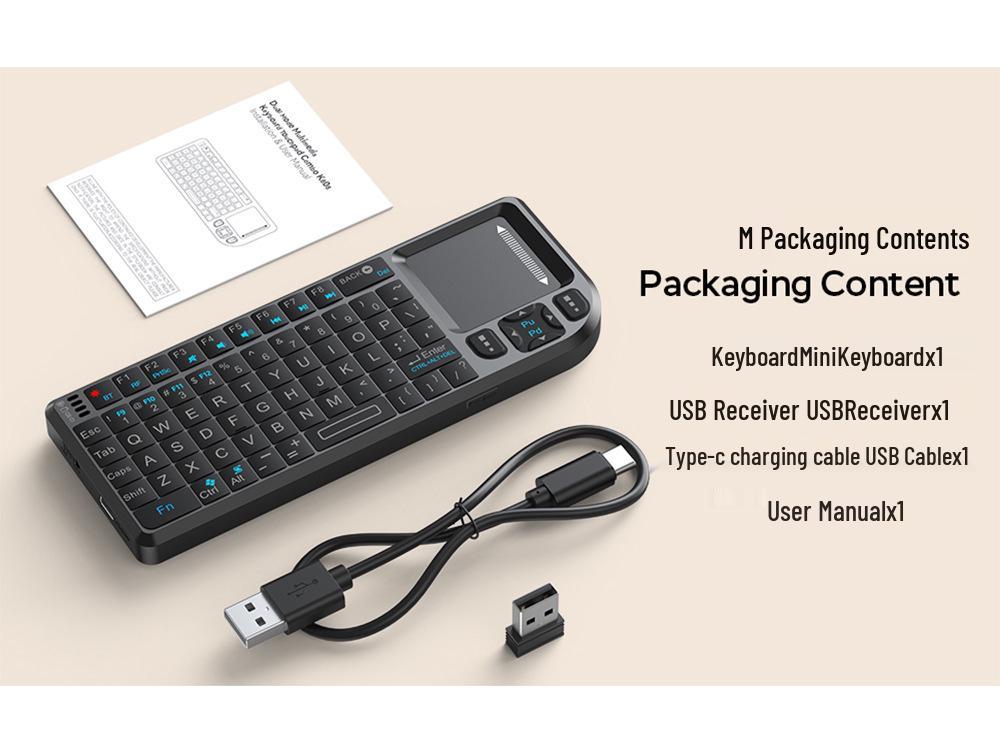 Bluetooth Wireless Mini Keyboard with Integrated Touchpad & Mouse - Portable Multifunctional Game Keyboard