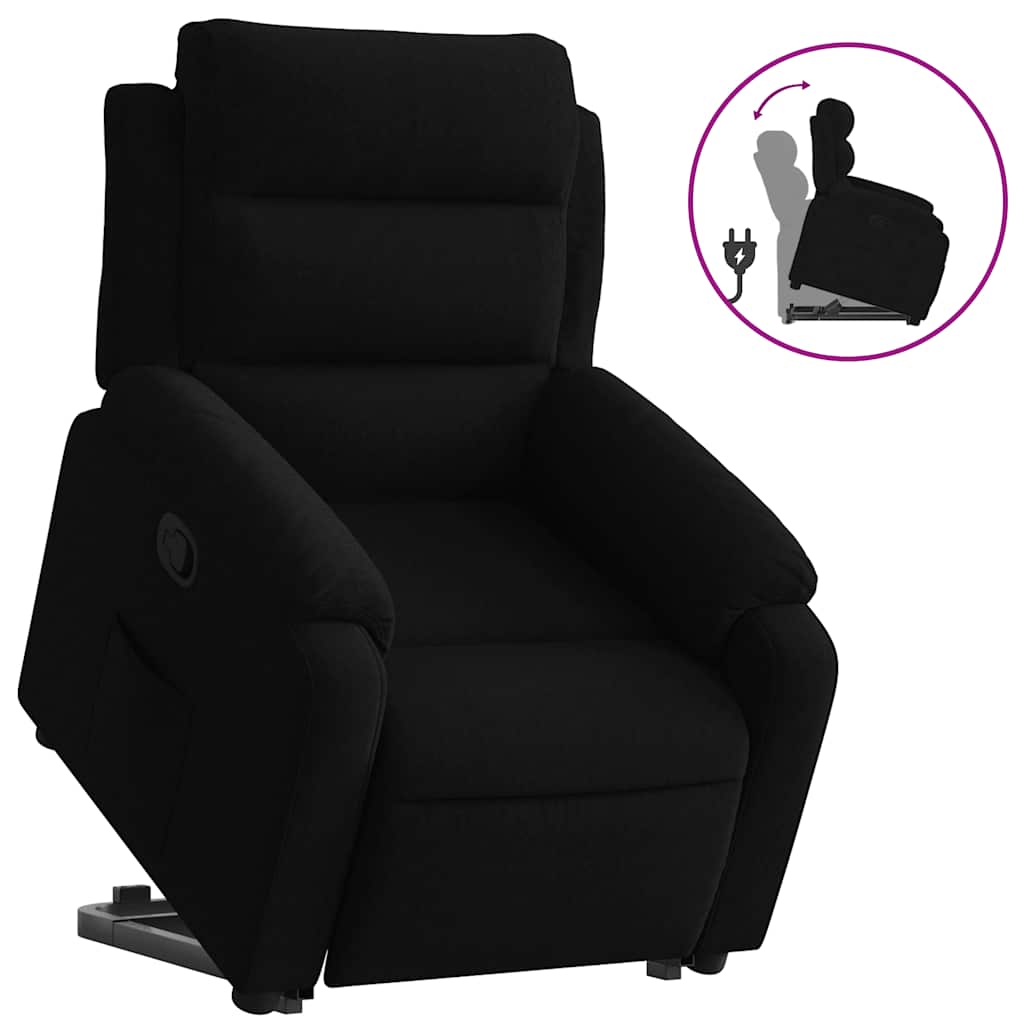 Vidaxl Lift-Up Recliner, Black, Velvety