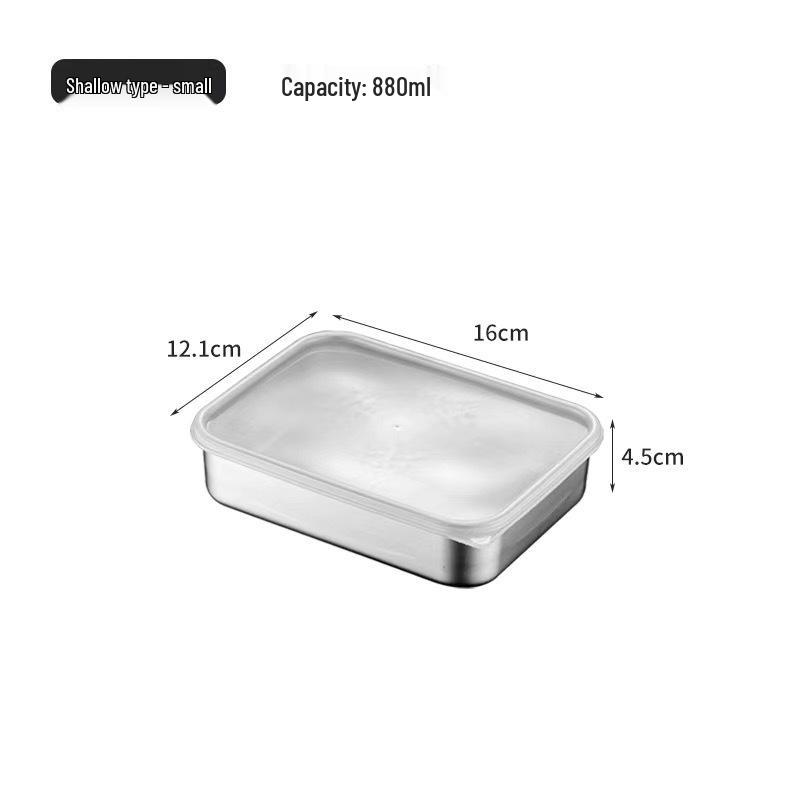 

316 Stainless Steel Multi-Purpose Tray with Lid - Fresh-Keeping, Oven & Refrigerator Safe, for Seafood & Sauces.