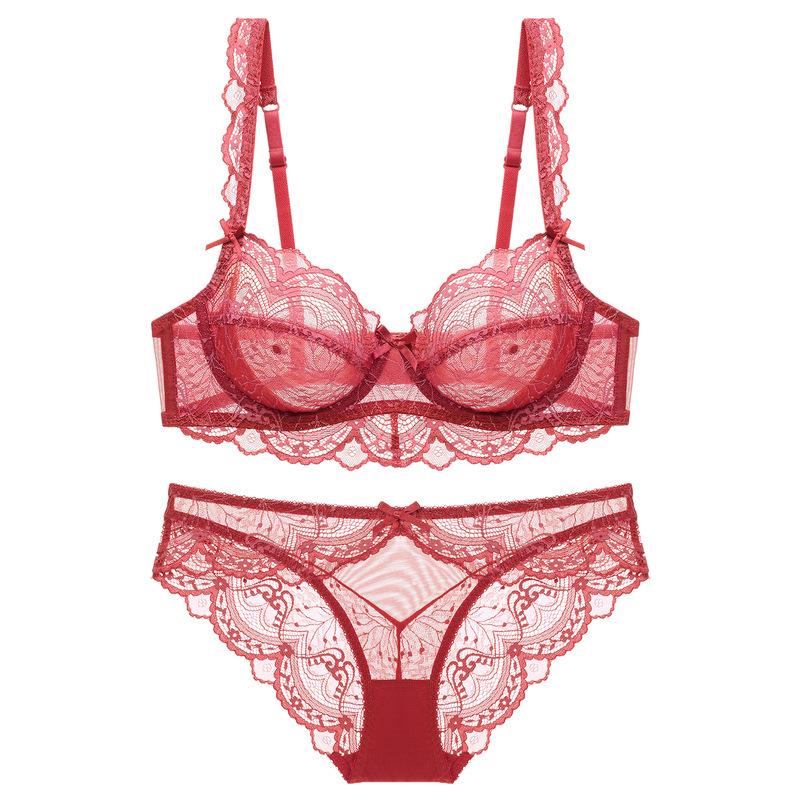 Krajková sexy ultratenká push-up podprsenka pro ženy
