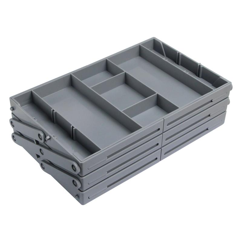 Expandable 2-Tier Drawer Organizer Multi-Compartment Storage Box with Dividers for Kitchen Makeup Office Bathroom Space-Saving