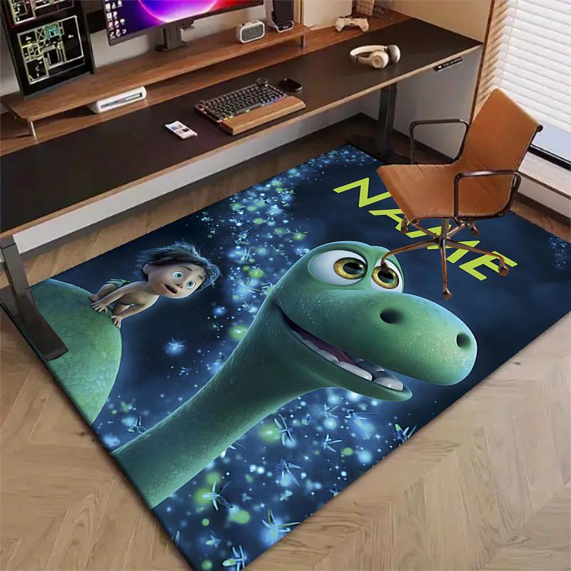 Custom The Good Dinosaur Mat Personalized Name, Polyester Washable Indoor Entryway Rug, Gift for Christmas, Easter, Thanksgiving Day