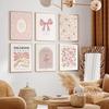 QQG Christian Wall Art Prints Set of 6 Pink Bible Verses Pictures Wall Decor Boho Floral Scripture Gallery Prints Girly Coquette Bow Aesthetic