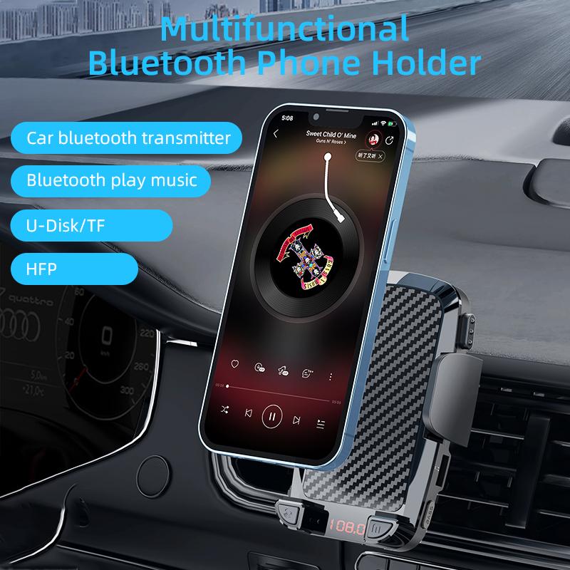

CS14 Gravitational Car Mount Air Vent Phone Holder Bracket MP3 Player FM Bluetooth-compatible Transmitter