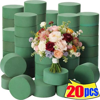 Round Floral Foam Blocks Round Green Wet Sponge Block for Fresh and Dry Flowers DIY Flower Arrangement Wedding Home Decoration