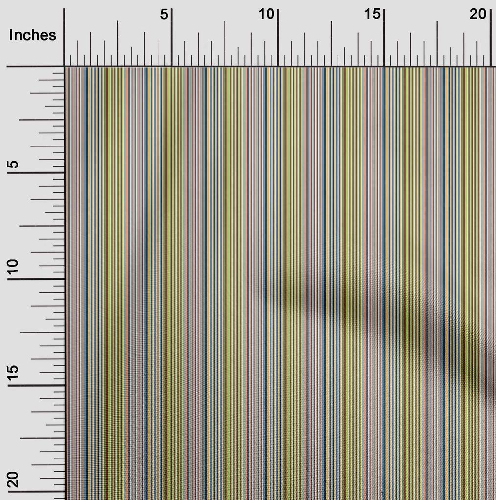 oneOone Bomull fleksibelt stoff flerfarget stripe trykt stoff 1 Yard 40 tommer