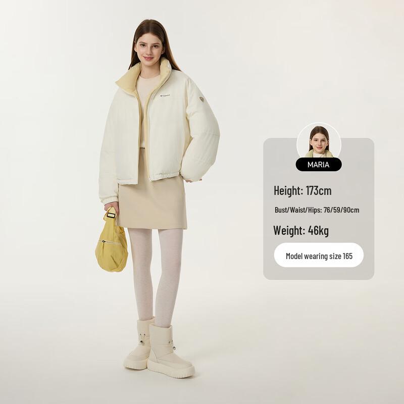 Tanboer Women's Short Solid Stand Collar Down Jacket TB5550320D