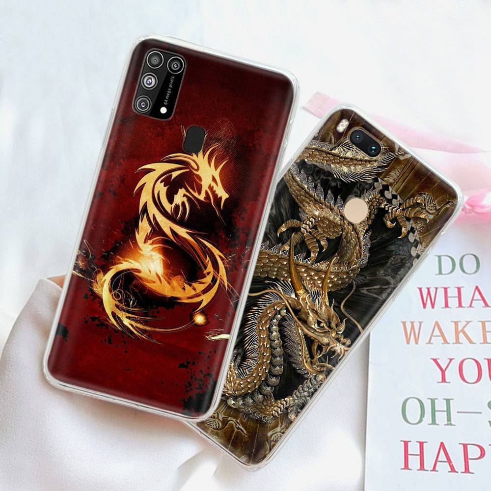 

Чехол для Xiaomi Redmi Note 13 VIVO Y20 Tecno Pova Samsung S24 Realme C3 OPPO F11 Moto E32 Infinix iPhone 15 китайский дракон