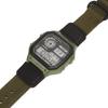 Digital Sport Watch Canvas Strap Luminous Waterproof Retro Sport Watch for Outdoor Sports Green