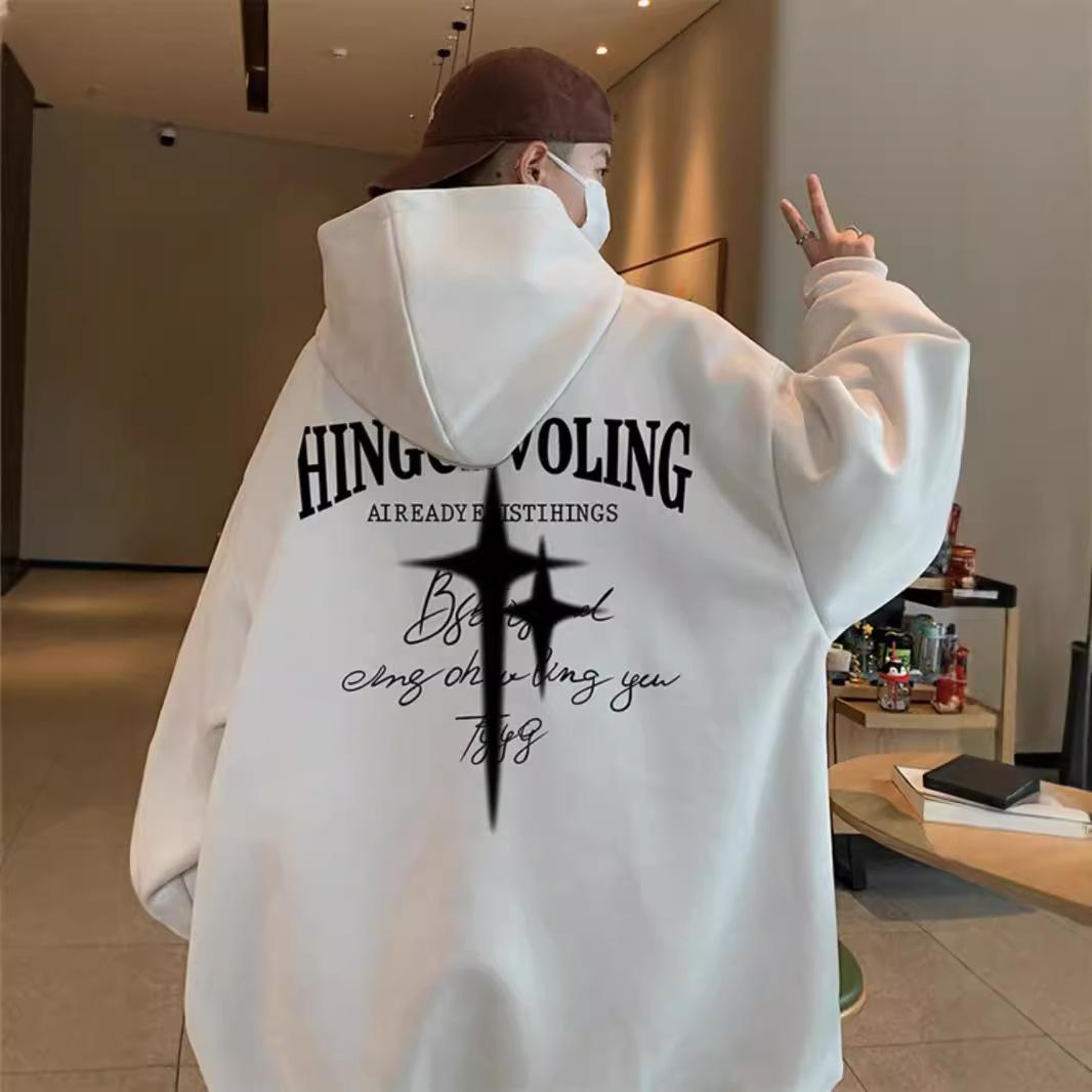 Hooded Sweater Mens Autumn and Winter Trendy Brand American Everyday Pullover M