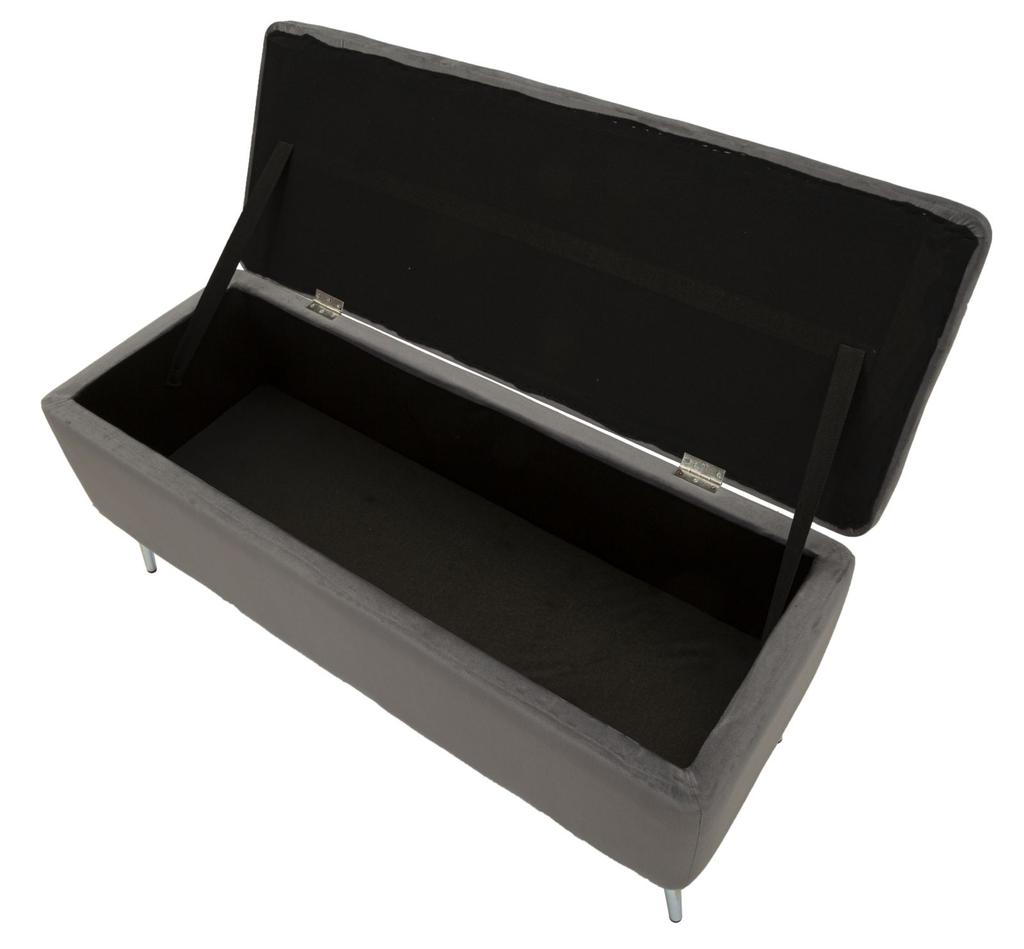 Bench With Storage Silvery Cm 112X42X50