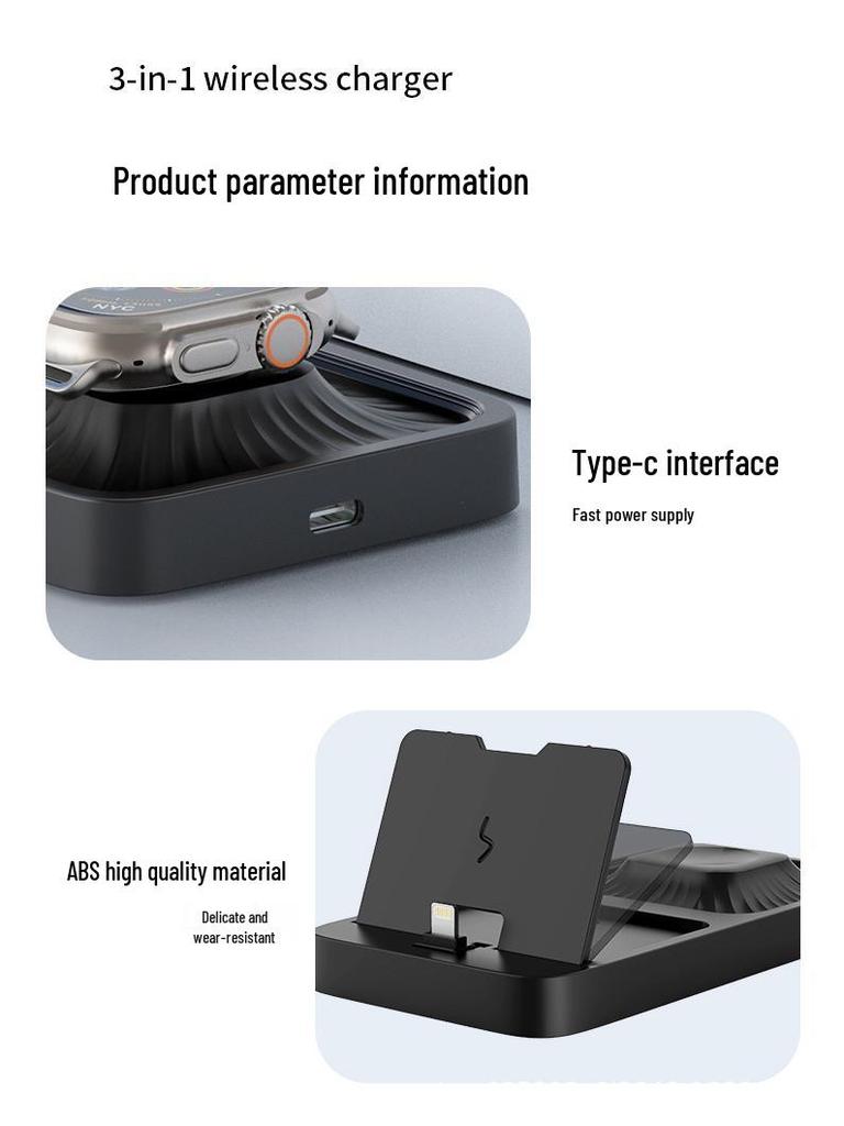 3-in-1 Foldable Wireless Charger & Phone Stand