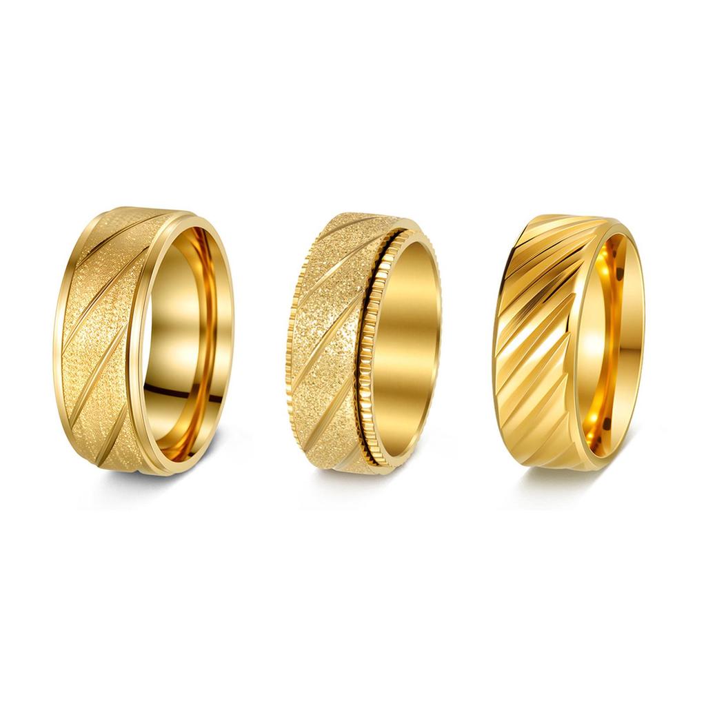 European & American Fashion Twill Design Titanium Steel Couples Ring - Personalized Jewelry for Men and Women.