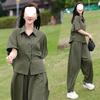 Fashionable Casual Suit for Women Summer Plus Size Women's Small Belly Cover Shirt and Pants Two-piece Set
