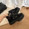 Sanpo Snow Boots - Winter Mel Woman Thick-soled Fur-embedded All-weather Leather Casual Shoes - Snow Boots