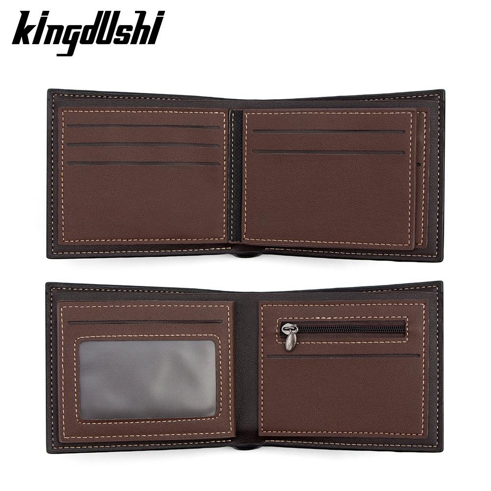 Schoolbag New Retro Leather Pattern Men's Short Wallet Hinge Three-fold Bag Multi-card Position Change Bag ID Bag Wallet Wholesale