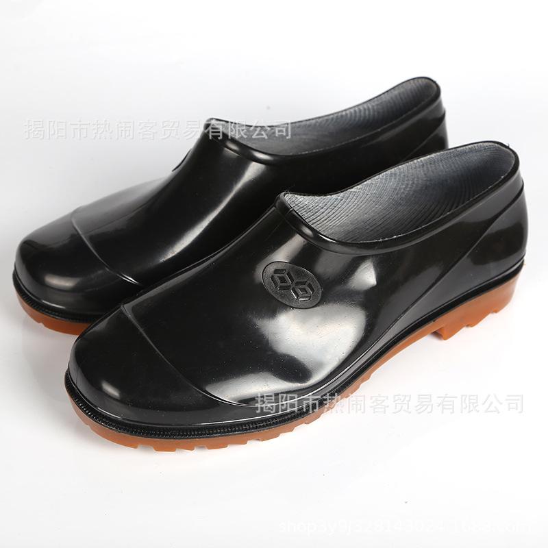 Spring and Autumn shallow mouth low-top men's and women's rain shoes bathroom cleaning work rubber shoes waterproof shoes non-slip overshoes men's