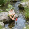 Garden Gnome Outdoor Statue, Gnome Decoration For Yard Fishing Gnome Statue Outdoor Garden Decor, Fishing Guy For Waterfalls