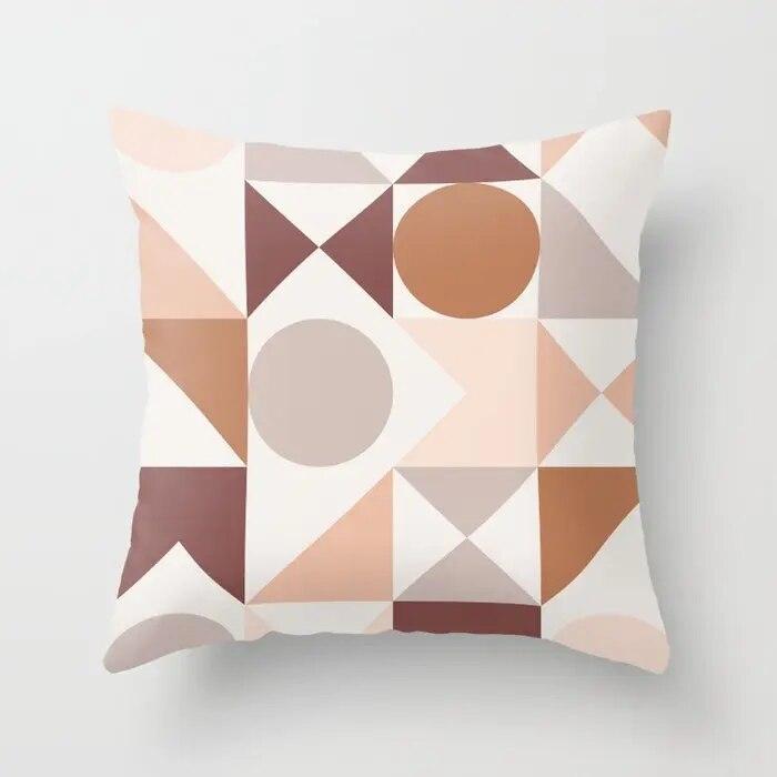 Colorful Geometric Pattern Pillowcase 45x45cm Sofa Seat Car Cushion Cover Room Aesthetic Modern Home Decor