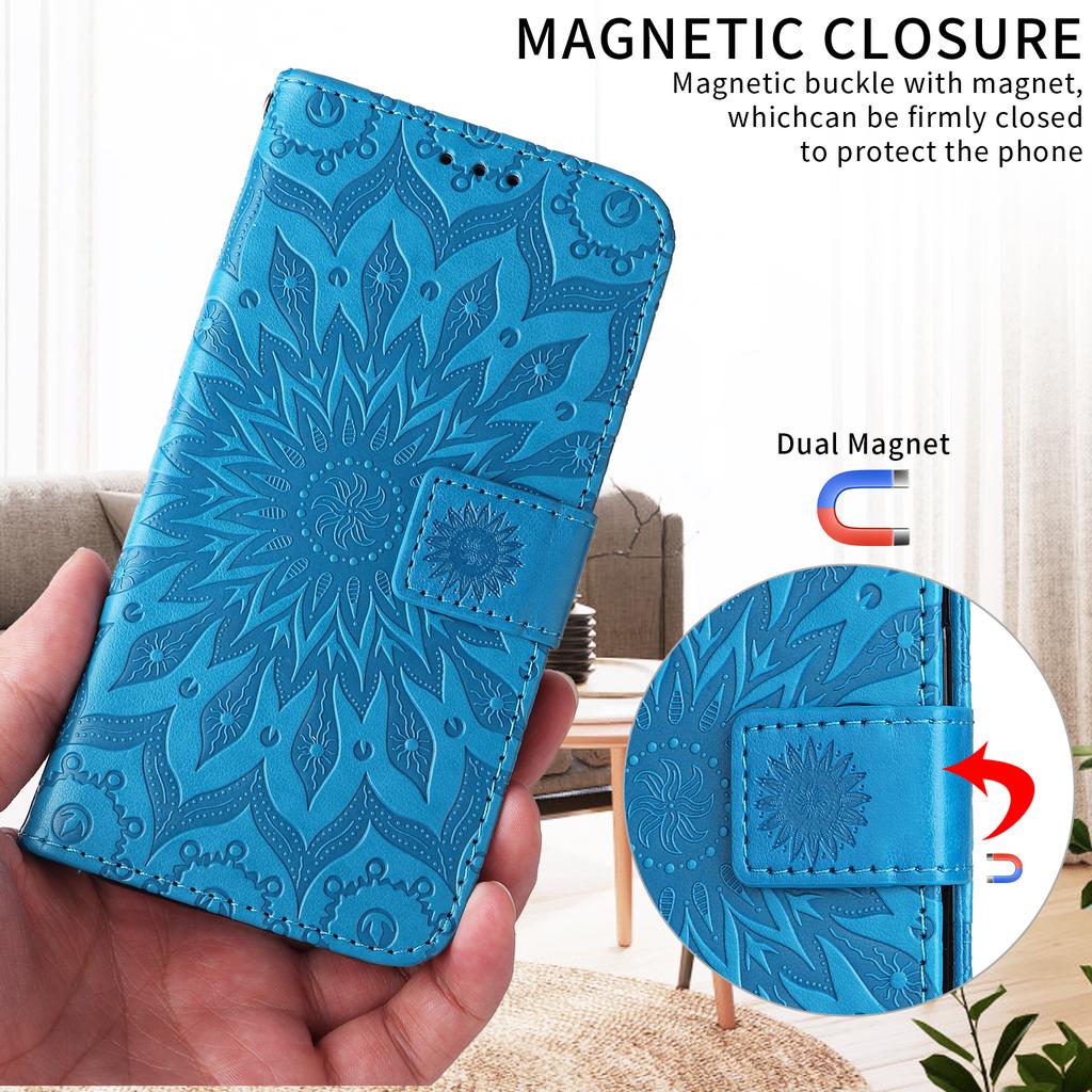 For Xiaomi 17 Leather Wallet Case Sunflower Imprinted Phone Cover